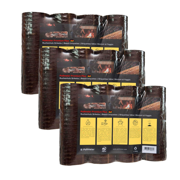 Pollmeier Premium Plus Holzbriketts 30 kg - 100% Buche