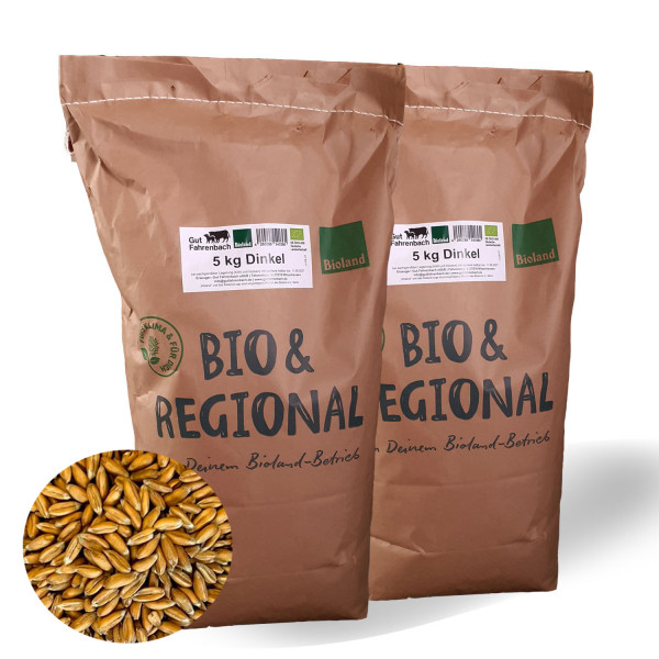Bio-Dinkel 10 kg Bioland - ganzes Korn aus kontrolliertem Anbau