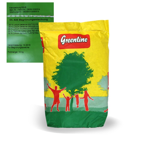 Greenline GL 820 Begrünungsmischung 10 kg - Grassamen, Rasensamen