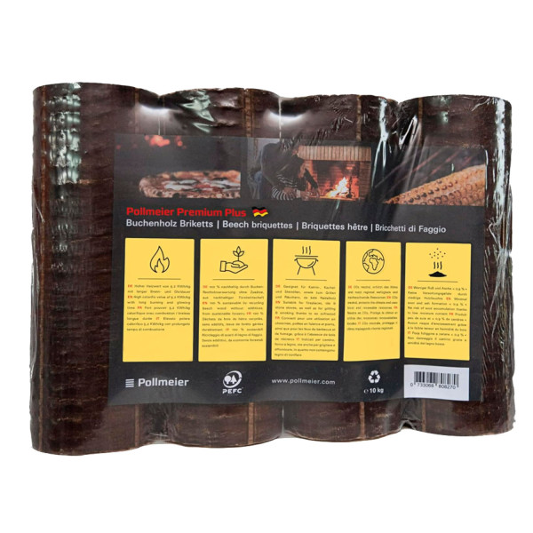 Pollmeier Premium Plus Holzbriketts 10 kg - 100% Buche