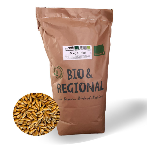 Bio-Dinkel 5 kg Bioland - ganzes Korn aus kontrolliertem Anbau